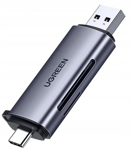 CZYTNIK KART SD / MICRO SD NA USB-A 3.0 / USB-C 3.0 SZARY UGREEN CM185 - obrazek 2