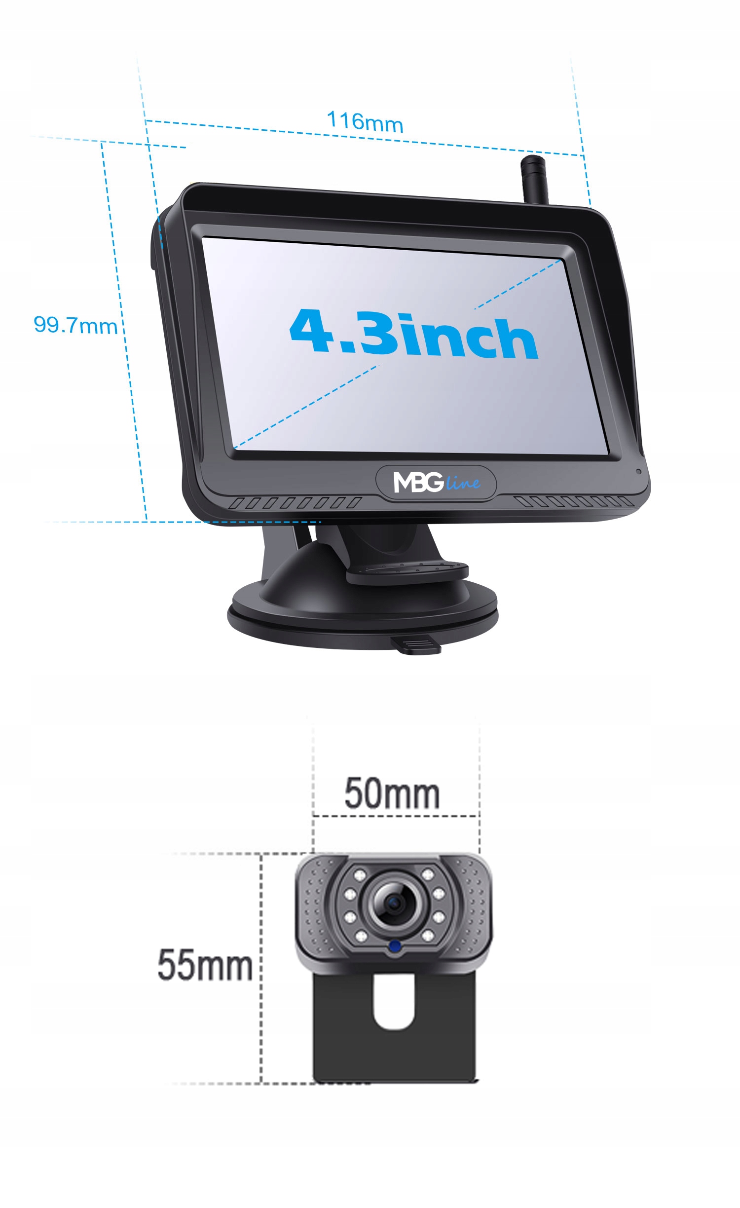 BEZPRZEWODOWY ZESTAW COFANIA PARKOWANIA KAMERA WIFI HD MONITOR SZEROKI KĄT - obrazek 6