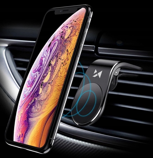 UCHWYT SAMOCHODOWY MAGNETYCZNY NA KRATKĘ NAWIEWU WH-02 CZARNY - obrazek 3