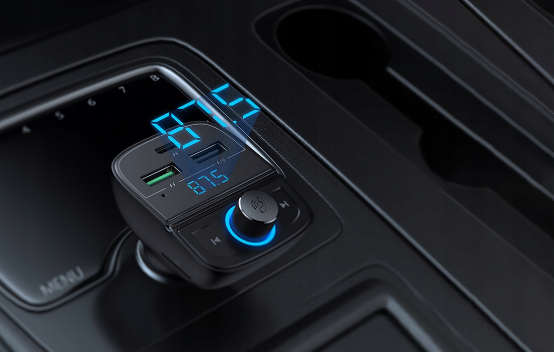 TRANSMITER SAMOCHODOWY FM BLUETOOTH ZESTAW GŁOŚNOMÓWIĄCY USB USB-C QC - obrazek 4