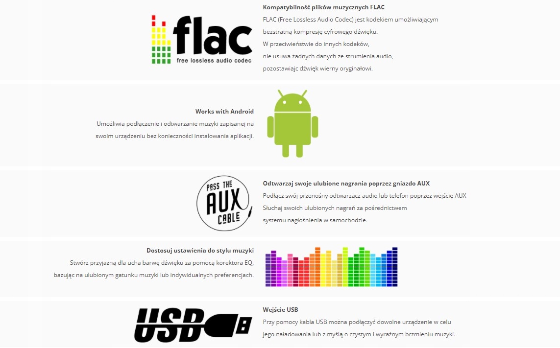 RADIO SAMOCHODOWE KENWOOD 1DIN USB 4X50W AAC FLAC CZERWONE PODŚWIETLANIE - obrazek 4