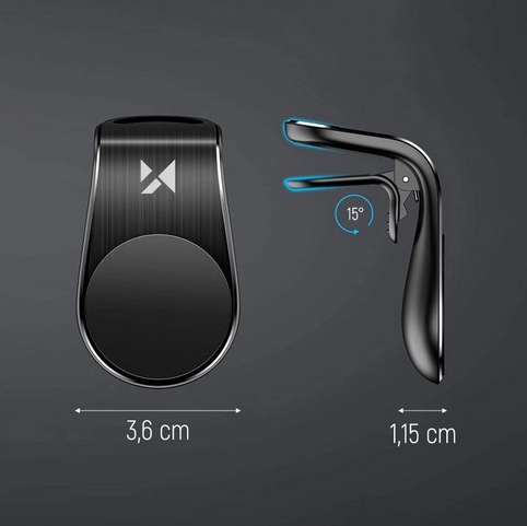 UCHWYT SAMOCHODOWY MAGNETYCZNY NA KRATKĘ NAWIEWU WH-02 CZARNY - obrazek 9