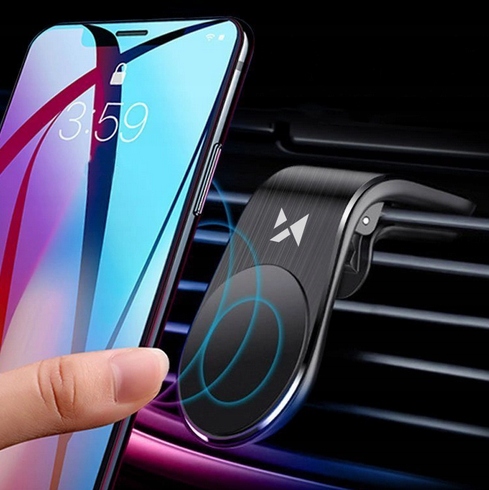 UCHWYT SAMOCHODOWY MAGNETYCZNY NA KRATKĘ NAWIEWU WH-02 CZARNY - obrazek 4