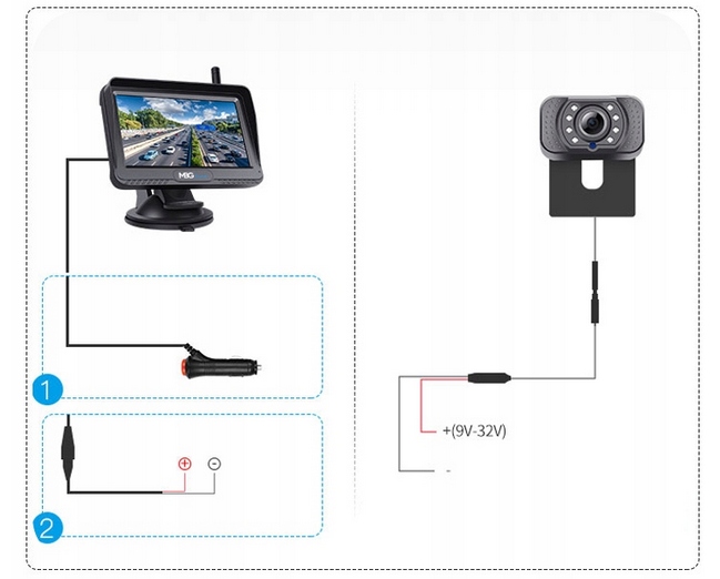 BEZPRZEWODOWY ZESTAW COFANIA PARKOWANIA KAMERA WIFI HD MONITOR SZEROKI KĄT - obrazek 13