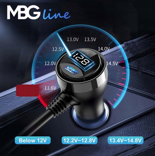 ROZDZIELACZ GNIAZDA ZAPALNICZKI 12V 24V ŁADOWARKA SAMOCHODOWA QC PD 3x USB - obrazek 9