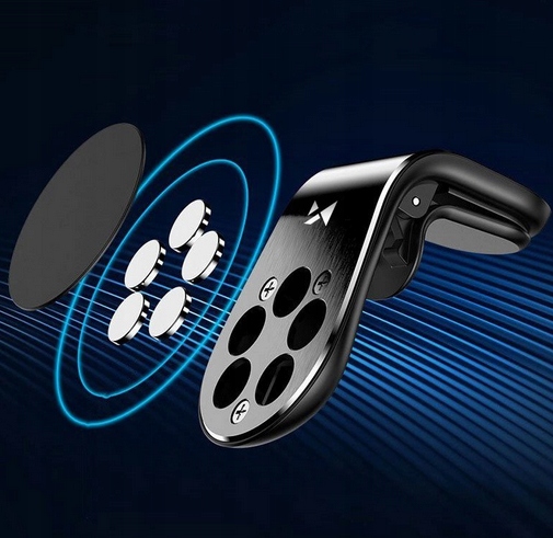 UCHWYT SAMOCHODOWY MAGNETYCZNY NA KRATKĘ NAWIEWU WH-02 CZARNY - obrazek 7