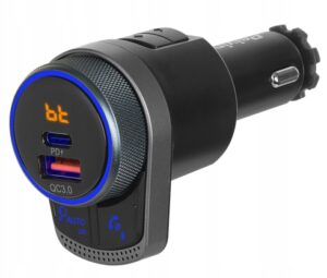 TRANSMITER FM SAMOCHODOWY Z FUNKCJĄ BLUETOOTH 5.1 WBUDOWANY MIKROFON