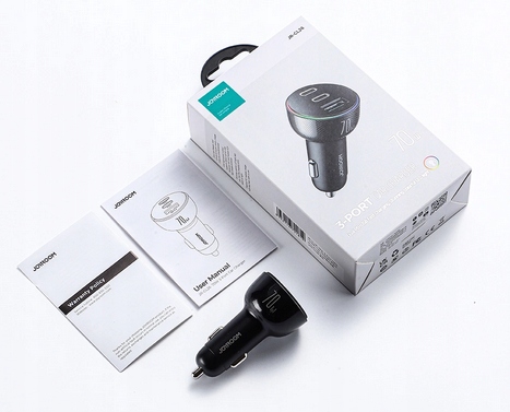 ŁADOWARKA SAMOCHODOWA JOYROOM JR-CL26 70W 2XUSB TYP-C 1XUSB CZARNA - obrazek 12
