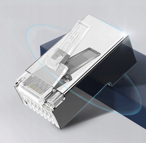 WTYK KOŃCÓWKA RJ45 8P8C UTP CAT. 6/CAT. 5/CAT. 5e SREBRNE 10 SZTUK NW111 - obrazek 5