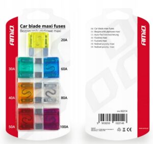 BEZPIECZNIKI SAMOCHODOWE PŁYTKOWE MAXI 7 SZTUK 02214