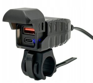 ŁADOWARKA MOTOCYKLOWA 2XUSB Q63,0 SZYBKIE ŁADOWANIE SKUTER QUAD USB TYP-C