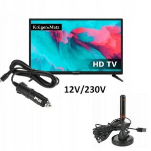 TELEWIZOR SAMOCHODOWY 24" JACHT KAMPER BUS + WTYK ZAPALNICZKI 12V + ANTENA