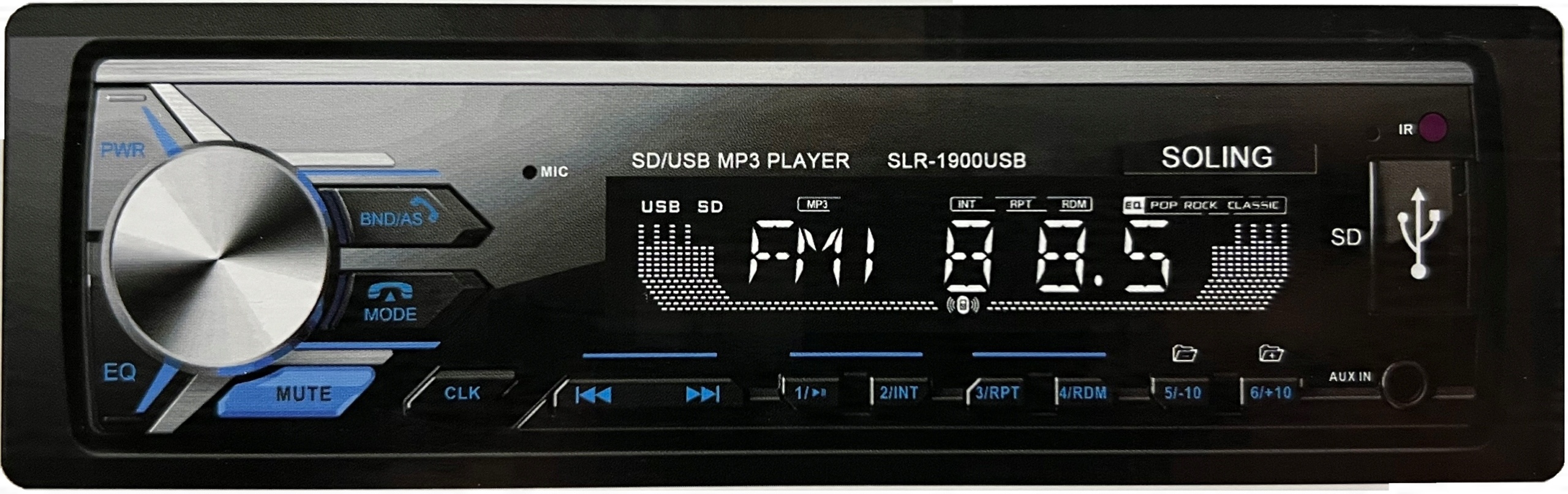 RADIO SAMOCHOOWE 1DIN BLUETOOTH FM 4X50W 32GB DAX SLR-1900USB - obrazek 2