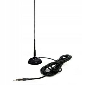 ANTENA SAMOCHODOWA RADIOWA FM 42CM MOCNA PODSTAWA MAGNETYCZNA 100mm