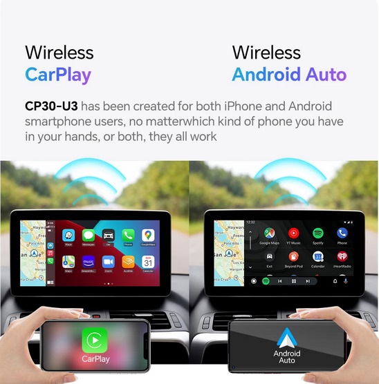 BEZPRZEWODOWY APPLE CARPLAY ANDROID AUTO ADAPTER DLA IOS ANDROID - obrazek 7
