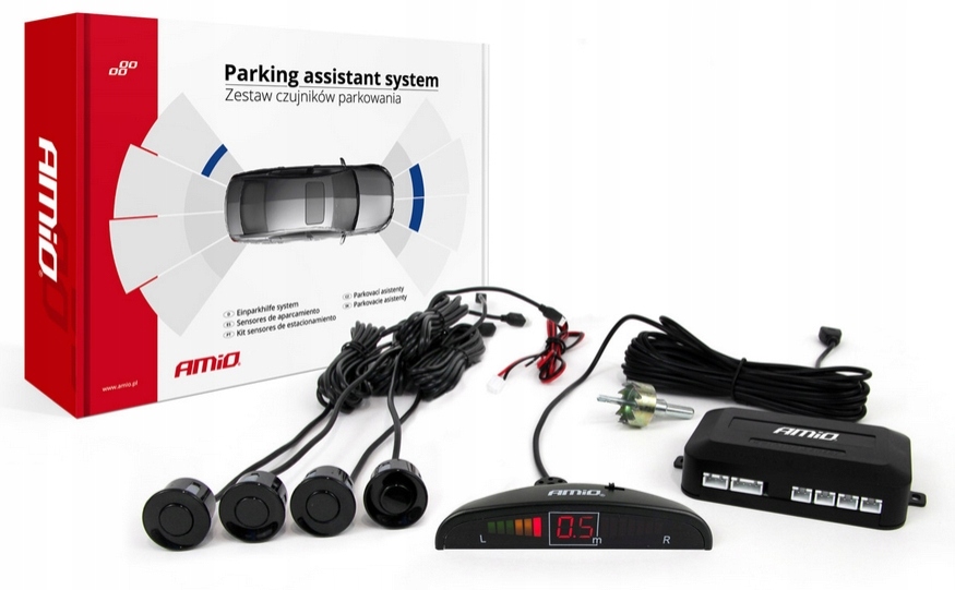 Zestaw czujników parkowania LED 4 sensory czarne