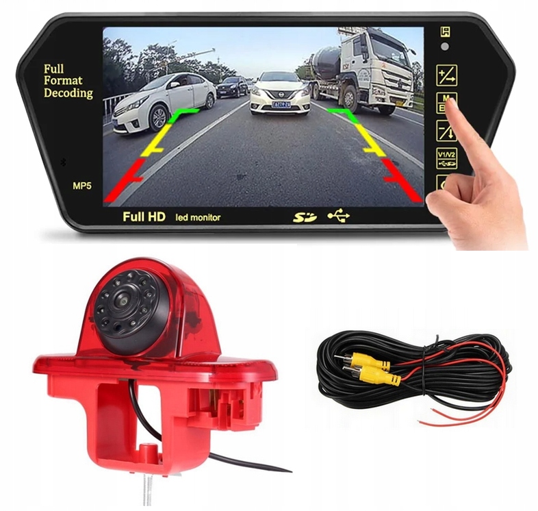 ZESTAW COFANIA STOP Z KAMERĄ REGULOWANY KĄT+MONITOR 7' TRAFIC VIVARO COMBO