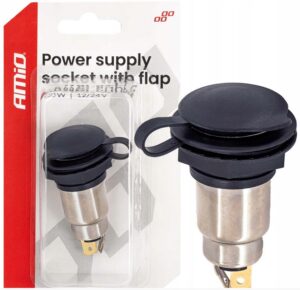 DODATKOWE GNIAZDO ZASILANIA Z KLAPKĄ SKRĘCANE 250W 12V 24V AMIO-04462