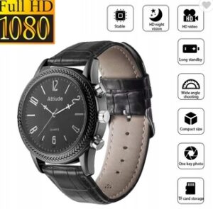 ELEGANCKI ZEGAREK NA RĘKĘ MINI KAMERA DYKTAFON SZPIEGOWSKI 32GB HD NOC