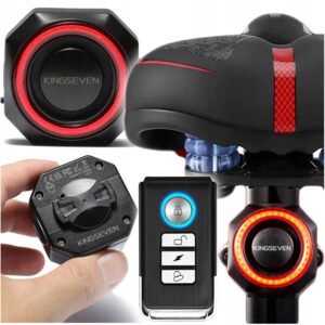 ALARM ROWEROWY ANTYKRADZIEŻOWY LAMPKA TYLNA TYŁ ROWEROWA DZWONEK PILOT K7