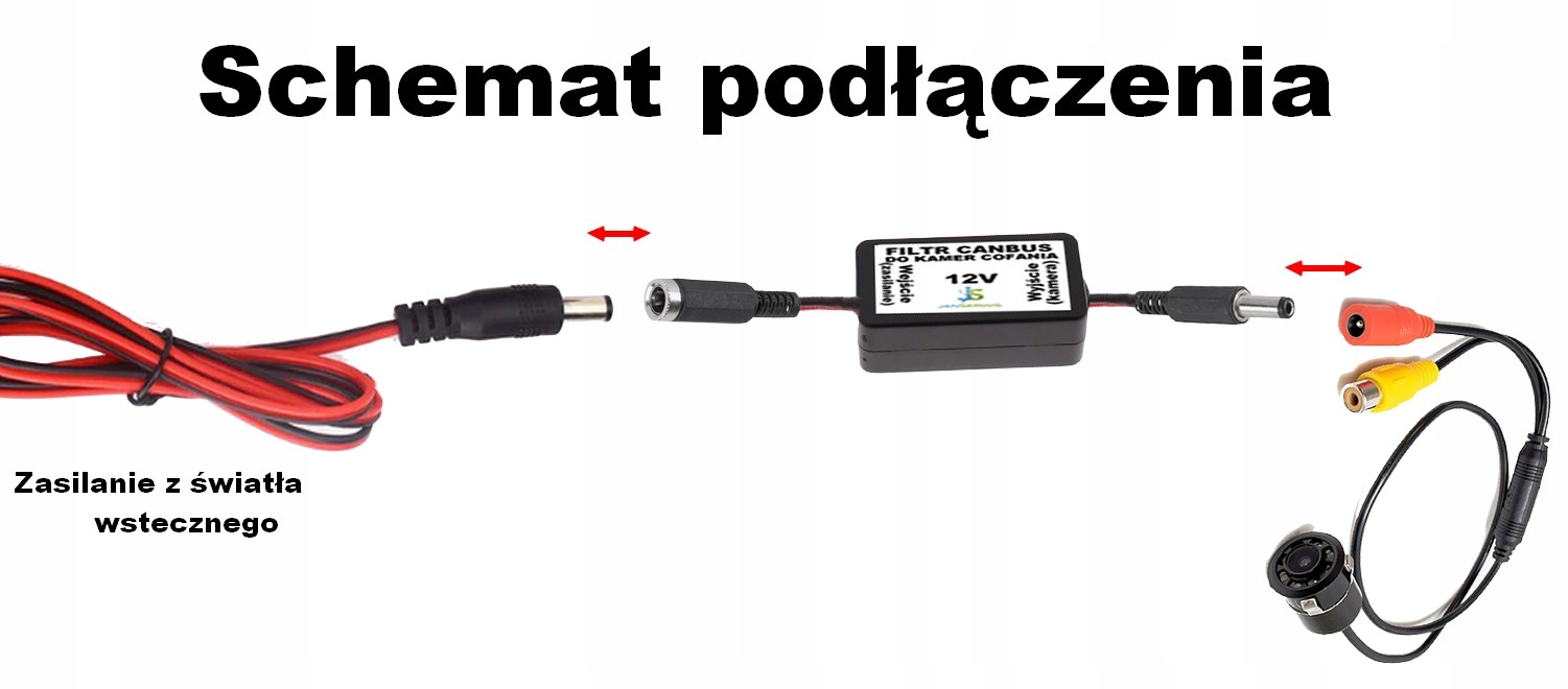 KAMERA COFANIA FILTR CANBUS MIGOTANIE OBRAZU 12V BEZ WTYKU - obrazek 3