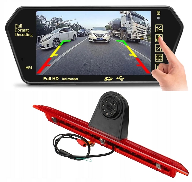 ZESTAW COFANIA ŚWIATŁO STOP Z KAMERĄ + MONITOR 7" SPRINTER CRAFTER DIODY IR