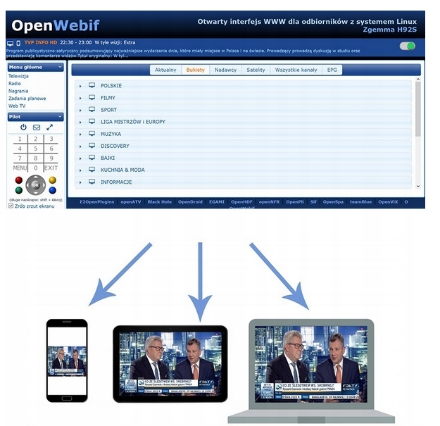 UKRYTA KAMERA SZPIEGOWSKA W TUNER ZGEMMA H8.2H DEKODER OPENATV+ KARTA 32GB - obrazek 7