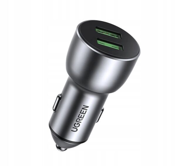 SZYBKA ŁADOWARKA SAMOCHODOWA 2x USB 36W QUICK CHARGE SCP FCP AFC SZARA ...