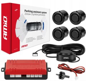 ZESTAW CZUJNIKÓW PARKOWANIA COFANIA BUZZER 4 SENSORY CZARNE AMIO-01576