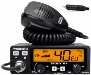 CB RADIO PRESIDENT TEDDY II PLUS 2 ASC 12V 24V ZALUTOWANY WTYK ZAPALNICZKI GRATIS!