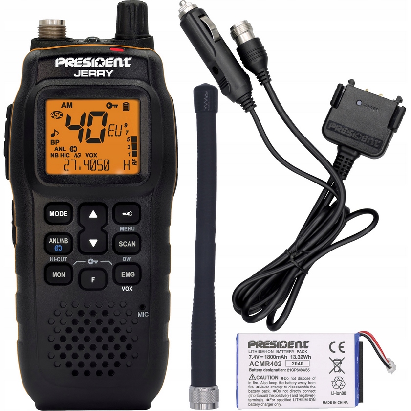 CB RADIO PRESIDENT JERRY PRZENOŚNE RĘCZNE 12V + ANTENA MAGNETYCZNA PNI 48 - obrazek 14