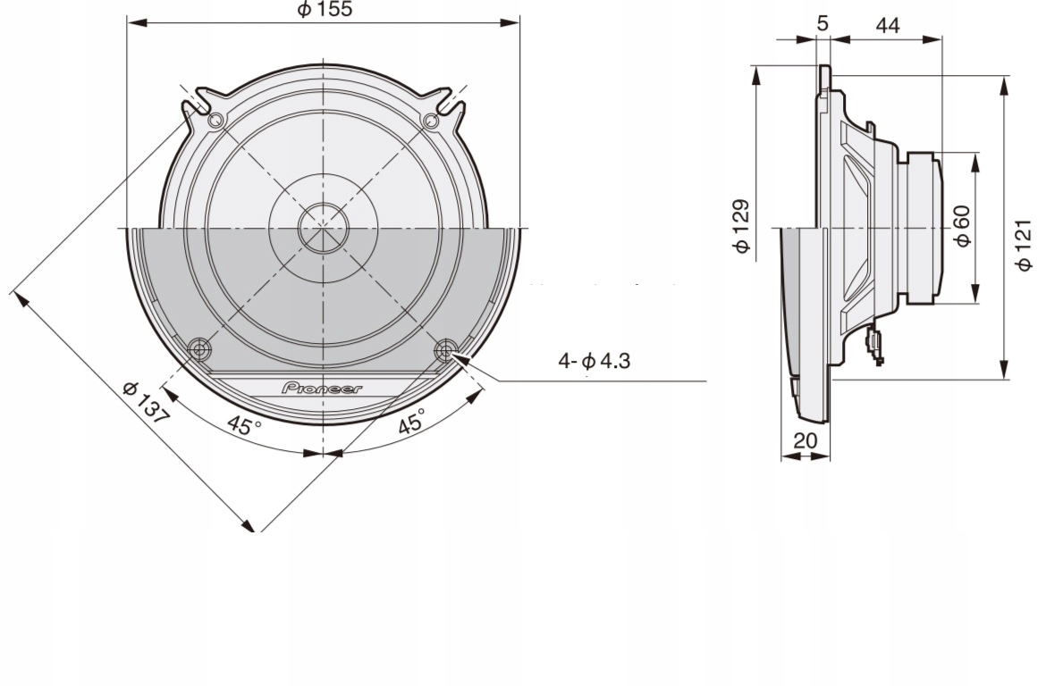 GŁOŚNIKI SAMOCHODOWE PIONEER TS-G1310F 13 cm 230 W - obrazek 14