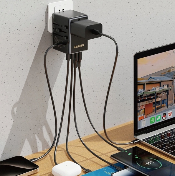 ADAPTER PODRÓŻNY DUDAO A35Pro 35W EU / UK / AUS / US / JP 3x USB-C 2x USB-A - obrazek 4