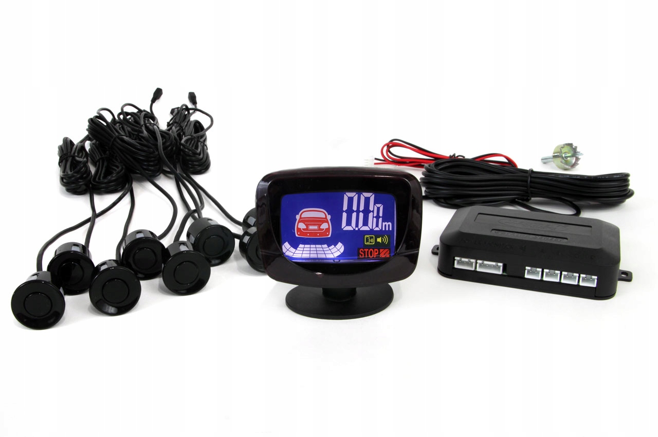 CZUJNIKI PARKOWANIA COFANIA LED 8 SENSORÓW CZARNE AMIO-01560 - obrazek 14