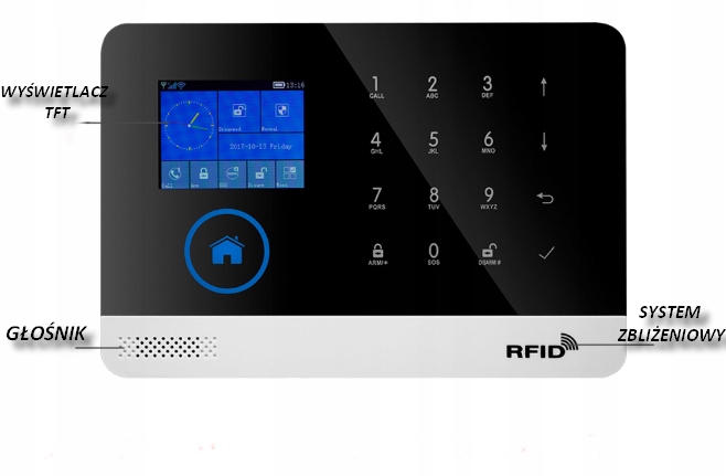 BEZPRZEWODOWY ALARM GSM WIFI APP PL + KARTA SIM POWYSTAWOWY - obrazek 2