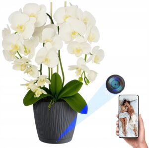 MINI KAMERA SZPIEGOWSKA UKRYTA W DONICZCE KWIAT STORCZYK PODGLĄD NA ŻYWO