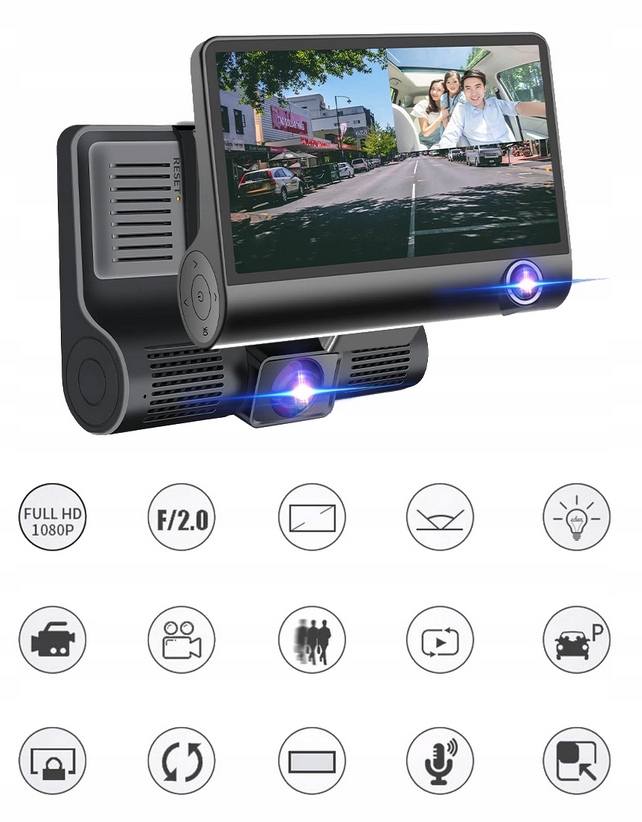 REJESTRATOR JAZDY 3 KAMERY + KAMERA COFANIA FULL HD - obrazek 6