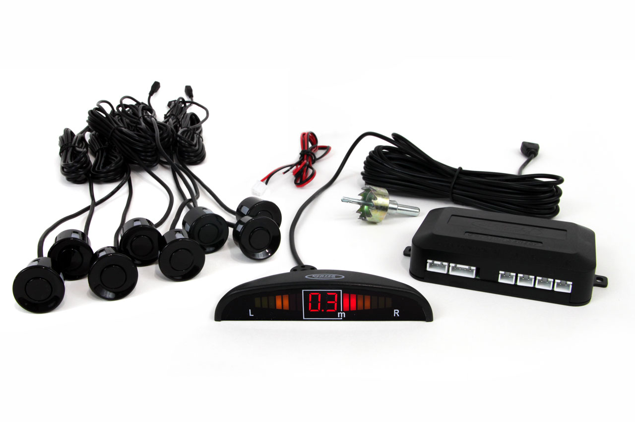 CZUJNIKI PARKOWANIA COFANIA LED 8 SENSORÓW CZARNE AMIO-01560 - obrazek 11