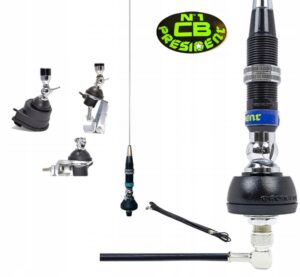 ANTENA CB PRESIDENT IOWA MONTAŻOWA 102CM PIERŚCIENIE INOX +UCHWYT DO WYBORU
