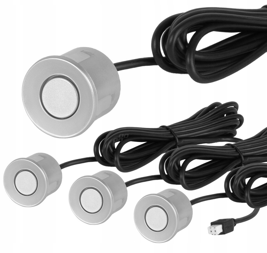 ZESTAW CZUJNIKÓW PARKOWANIA COFANIA LED 4 SENSORY SREBRNE AMIO-01564 - obrazek 4