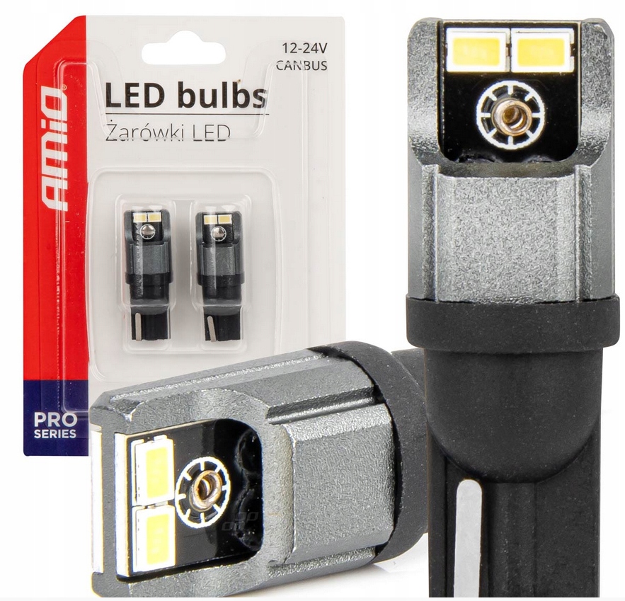 ŻARÓWKI LED CANBUS 3020 4SMD T10 W5W W10W 12V 24V AMIO-03717