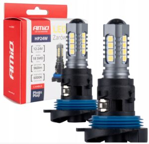 ŻARÓWKI LED CANBUS 3030 18SMD HP24W White 12V 24V AMIO-02803