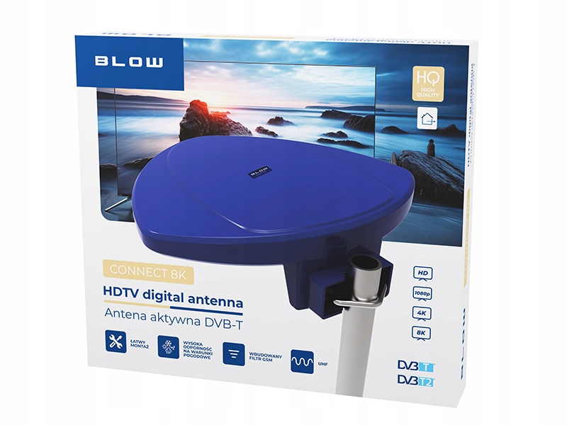 ANTENA ZEWNĘTRZNA AKTYWNA DVB-T2 HD TV 8K filtr GSM UHF + ZASILACZ - obrazek 9