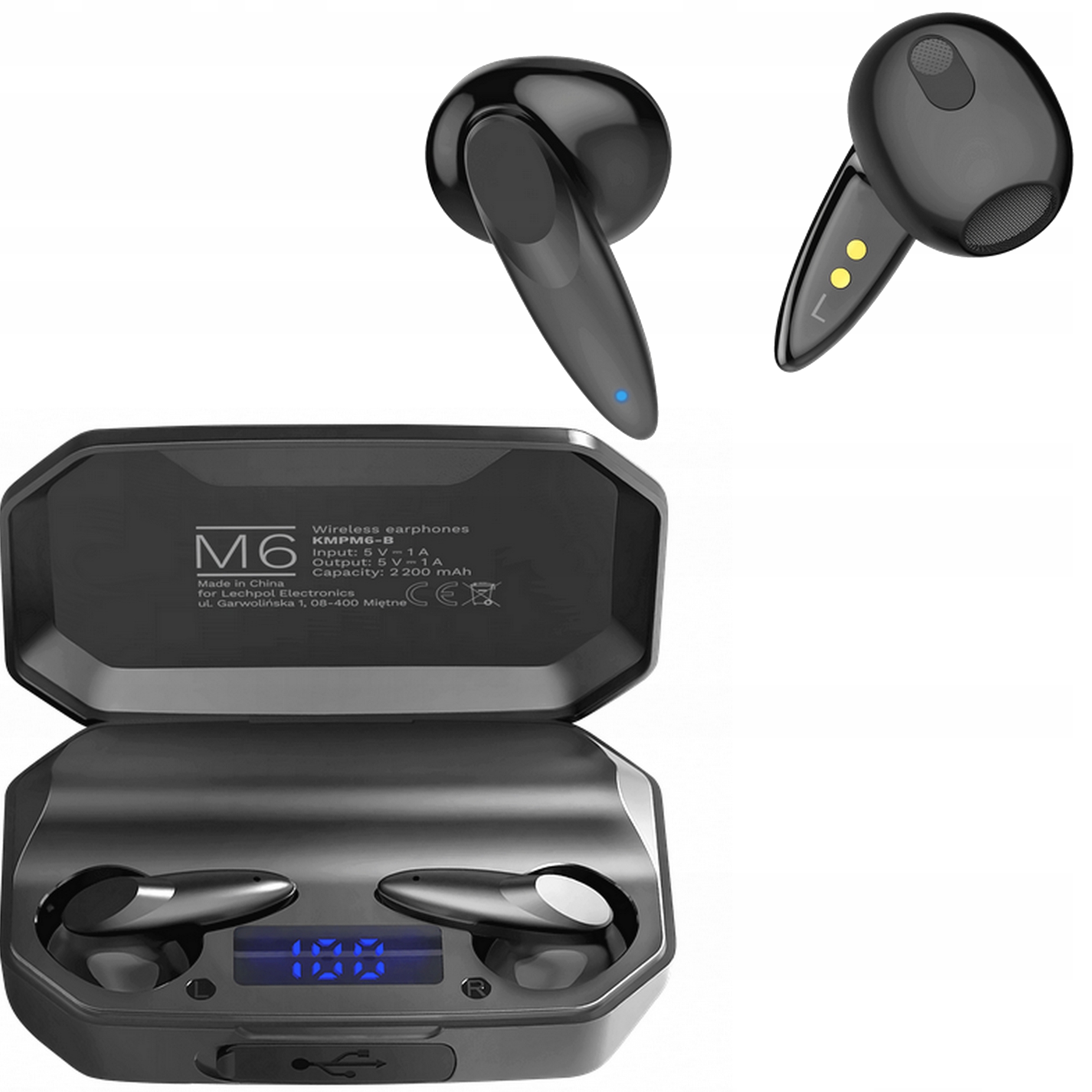 SŁUCHAWKI BEZPRZEWODOWE DOUSZNE Z POWER BANKIEM