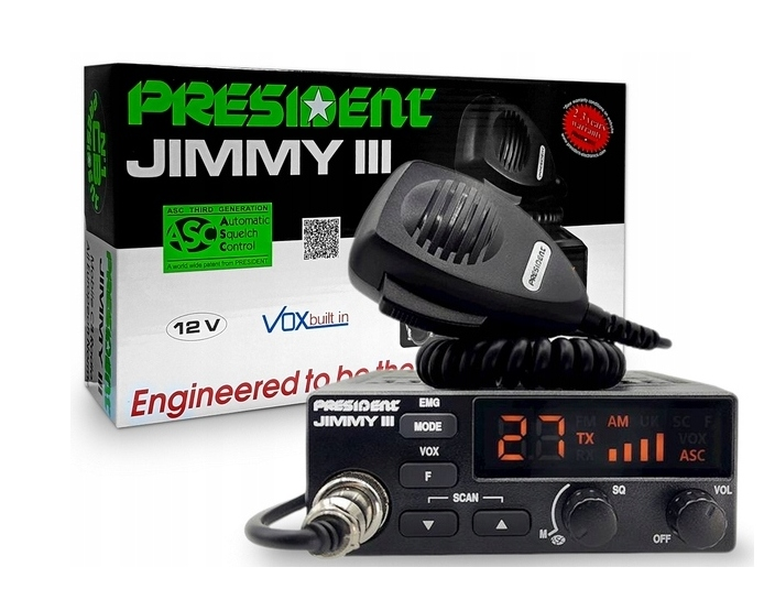 ZESTAW RADIO CB PRESIDENT JIMMY III+ANTENA CB MAGNESOWA FLORIDA 877 + WTYK. - obrazek 3