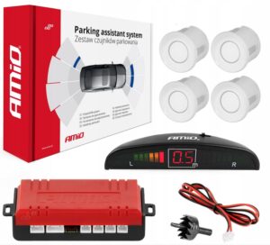 CZUJNIKI PARKOWANIA COFANIA LED 4 SENSORY BIAŁE AMIO-01566