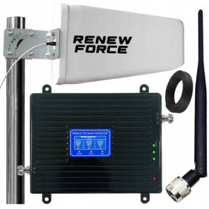 WZMACNIACZ ANTENOWY GSM 3G 4G LTE ANTENA 55 dB RENEW FORCE + 2 ANTENY