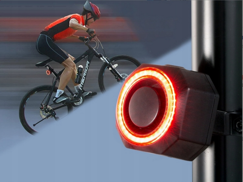 ALARM ROWEROWY BEZPRZEWODOWY DZWONEK 110dB + PILOT LAMPKA LED TYLNA TYŁ - obrazek 6