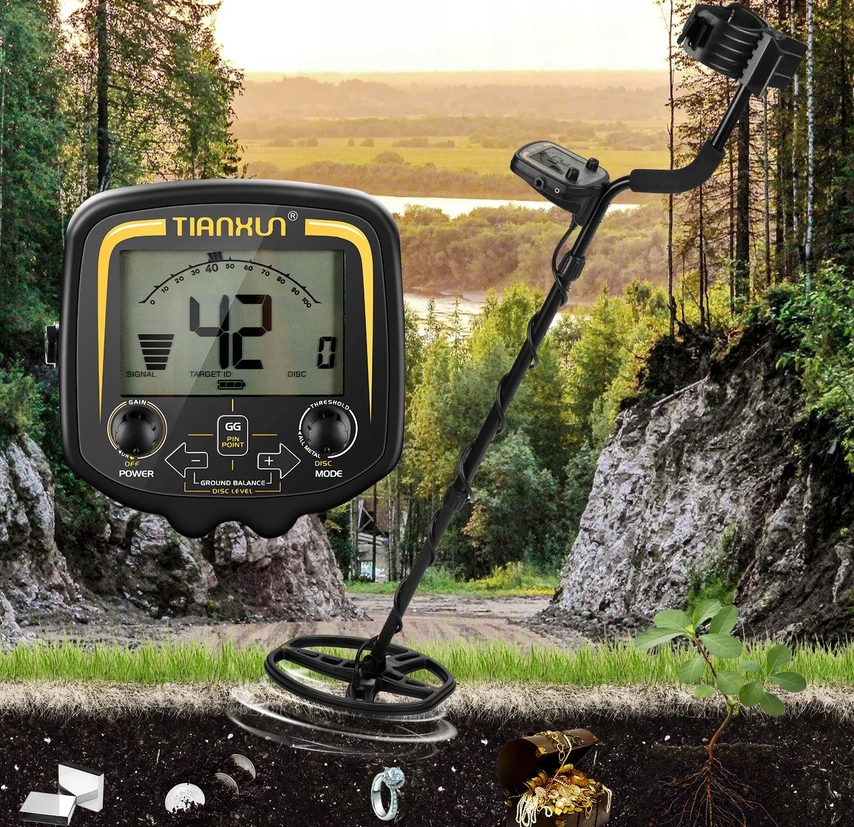 PROFESJONALNY WYKRYWACZ METALI, ZŁOTA, SREBRA,DETEKTOR TX-850 + BATERIA 9V - obrazek 5