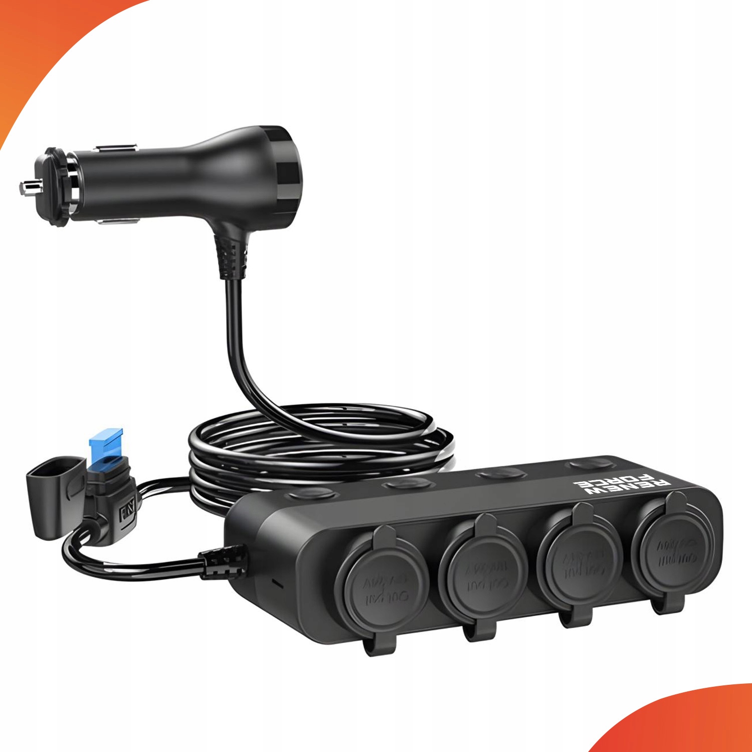 ROZDZIELACZ GNIAZDA ZAPALNICZKI 12V 24V 3x USB ŁADOWARKA SAMOCHODOWA QC 3.0 - obrazek 6